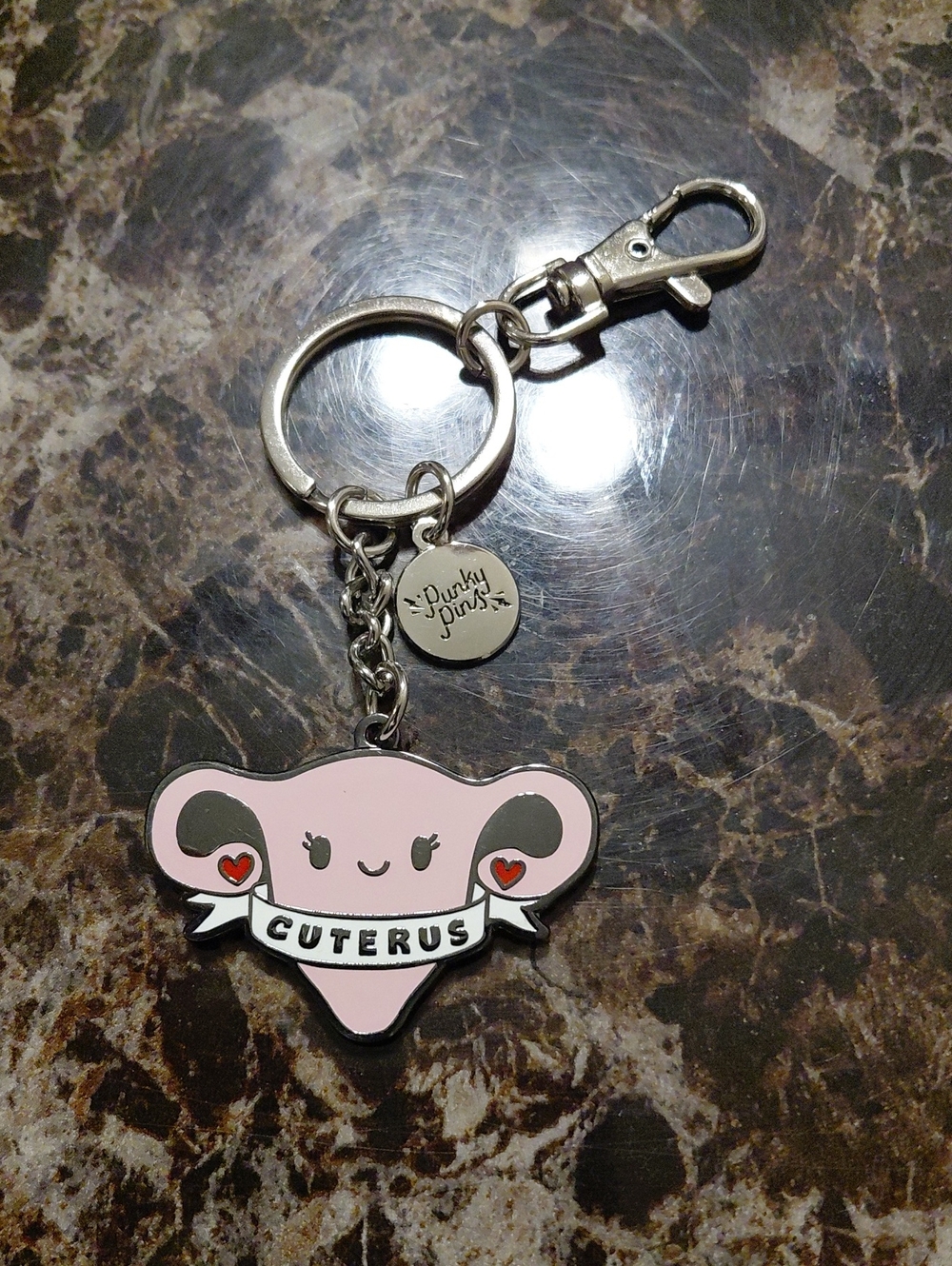 Punky Pins Cuterus Uterus Hard Enamel Keyring